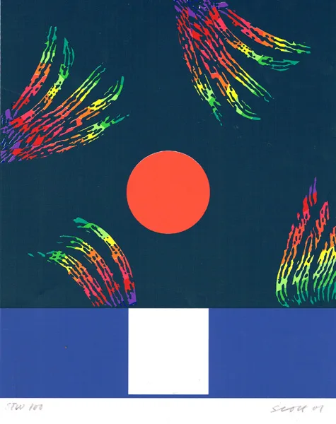 CHRISTMAS GREETING CARD by Patrick Scott, 2007, screenprint; (edition no. 100), sold Dec 2014