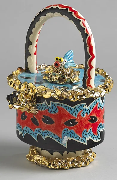 BLUE FISH TEAPOT by Ann-Marie Robinson, 2009, ceramic; (unique), sold Dec 2014