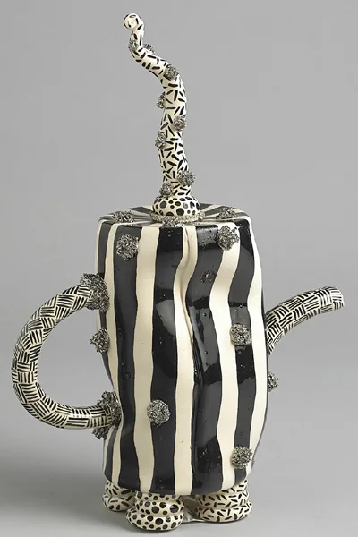 LIQUORICE TWIST TEAPOT by Ann-Marie Robinson, 2011, ceramic; (unique), sold Dec 2014