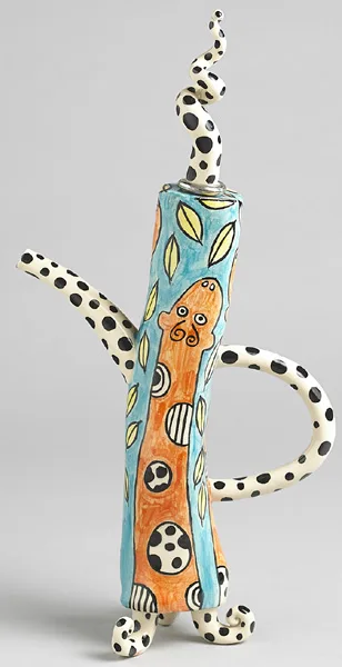 CELEBRATION TEAPOT by Ann-Marie Robinson, 2007, ceramic teapot; (unique), sold Dec 2014