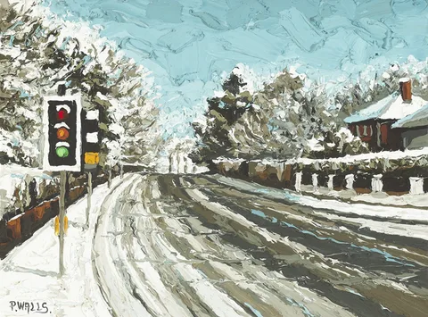 Paul Walls, SLIGHT THAW, MALONE ROAD, BELFAST, 2012, oil on canvas board