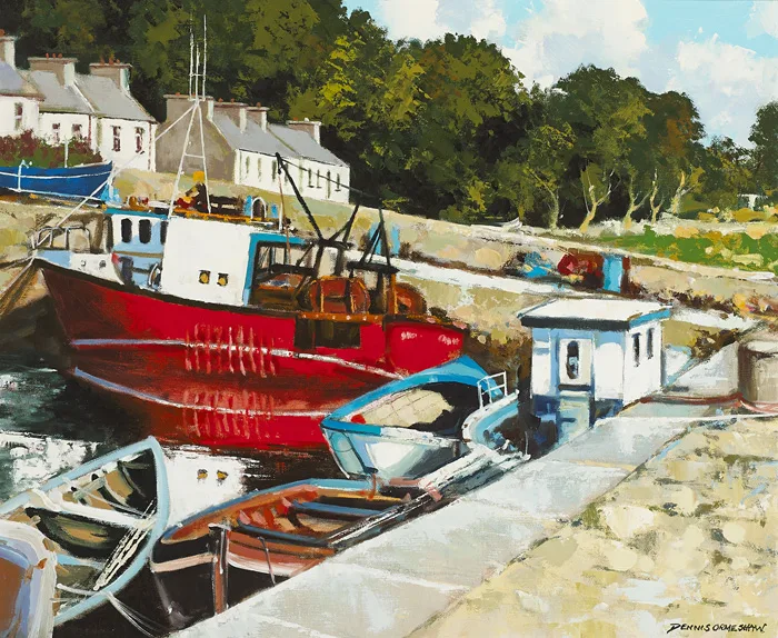 ROUNDSTONE, CONNEMARA, COUNTY GALWAY by Dennis Orme Shaw, oil on canvas, sold Dec 2014