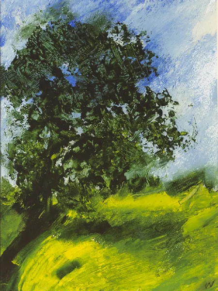 TREES by Robin Wylie, oil on paper, offered Dec 2014