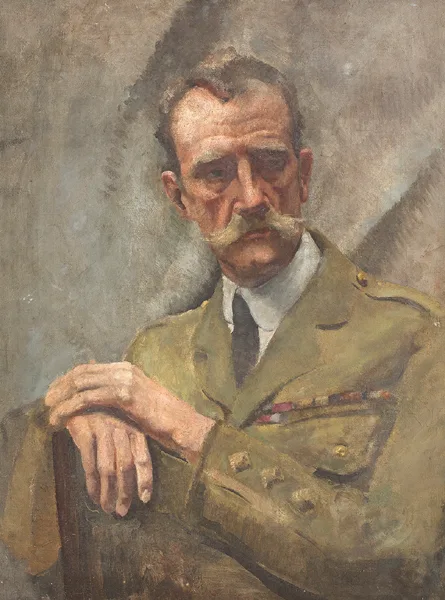 Eileen Reid, AN OFFICER, 1923 and THE RED WAISTCOAT (A PAIR), oil on canvas; (2)