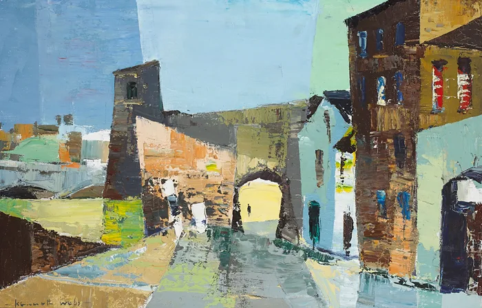 SPANISH GATE, GALWAY by Kenneth Webb, oil on canvas, sold May 2014