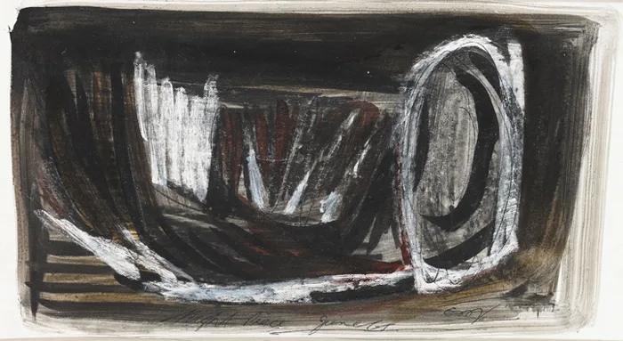 NIGHT PIECE by Tony O'Malley, 1965, oil with gouache and pen on paper, sold May 2014
