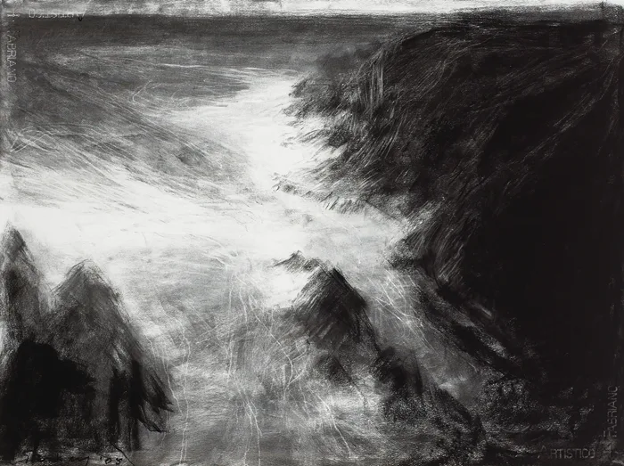 UNTITLED by Donald Teskey, 2008, charcoal on Fabriano paper, sold May 2014