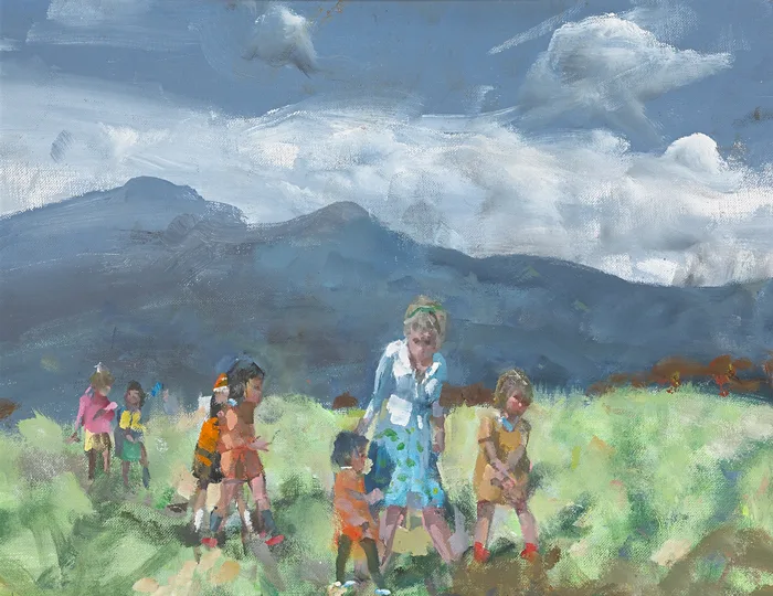 A DAY OUT by James Le Jeune, oil on board, offered May 2014