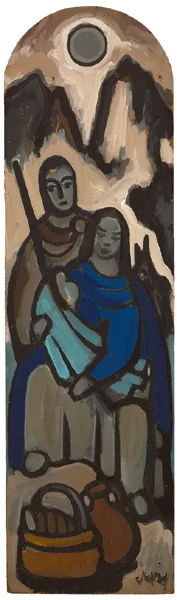 FLIGHT INTO EGYPT by Markey Robinson, oil on panel, sold May 2014