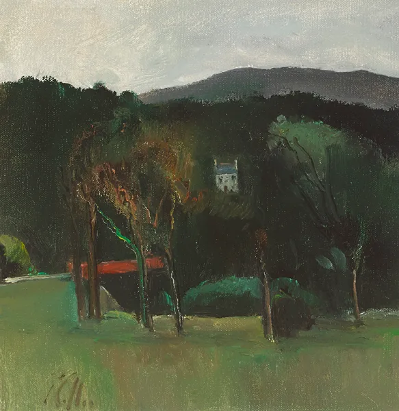 RED BRIDGE by Peter Collis, oil on canvas, sold May 2014