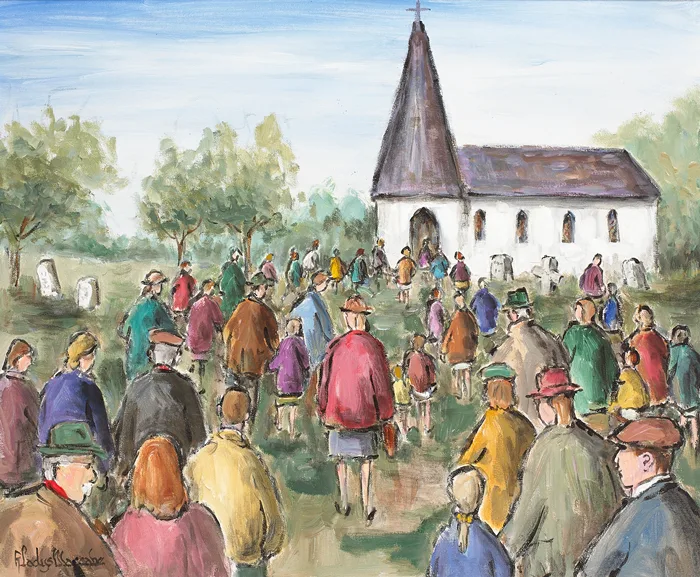 GOING TO MASS by Gladys Maccabe, oil on canvas, sold May 2014