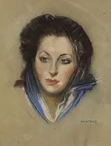 Seán Keating, PORTRAIT OF A WOMAN WITH HEADSCARF