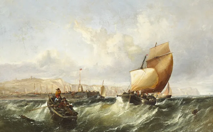 SHIPPING IN SQUALL OFF DOVER by Edwin Hayes, oil on canvas, offered Feb 2014