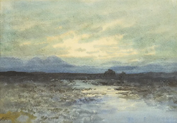 BOG LAKE by William Percy French, watercolour, sold Feb 2014