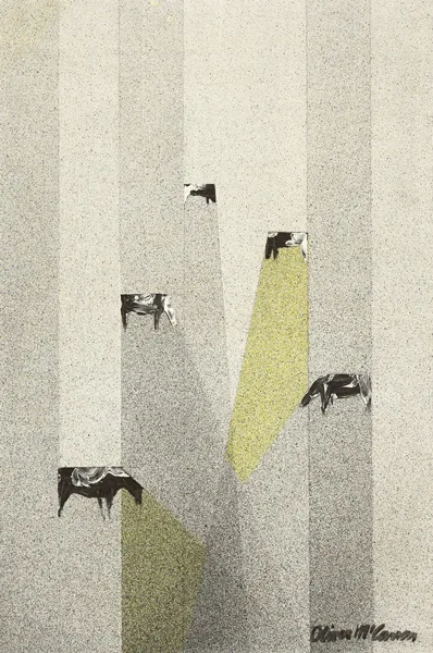 Oliver McCarron, FIVE FRIESIANS, oil on board