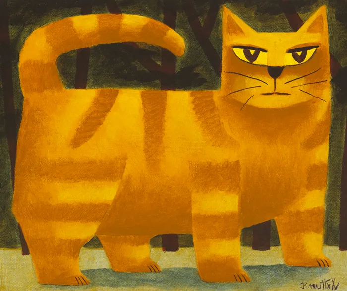 GINGER CAT by Graham Knuttel, oil on canvas, sold Feb 2014