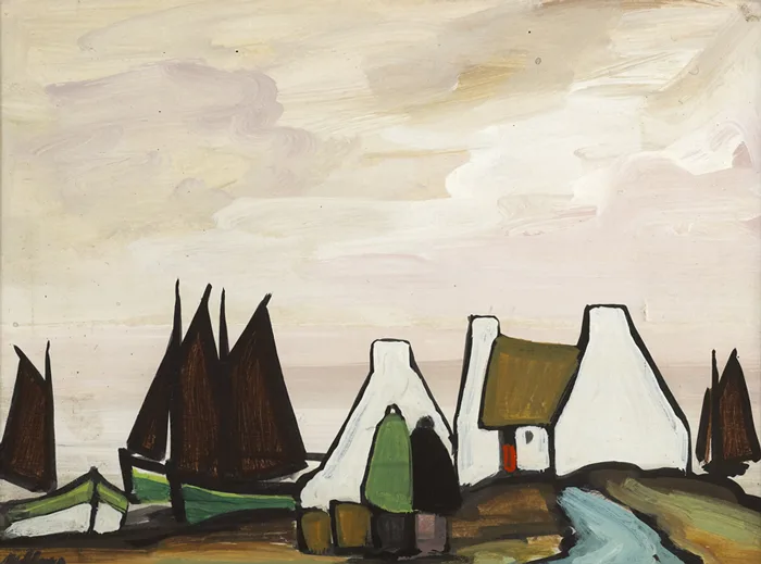 BROWN SAILS AT EVENTIDE (A PAIR) by Markey Robinson, oil on board, sold Feb 2014