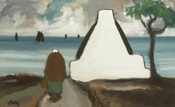 SHAWLIE AND GABLE END by Markey Robinson, oil on board, sold Feb 2014
