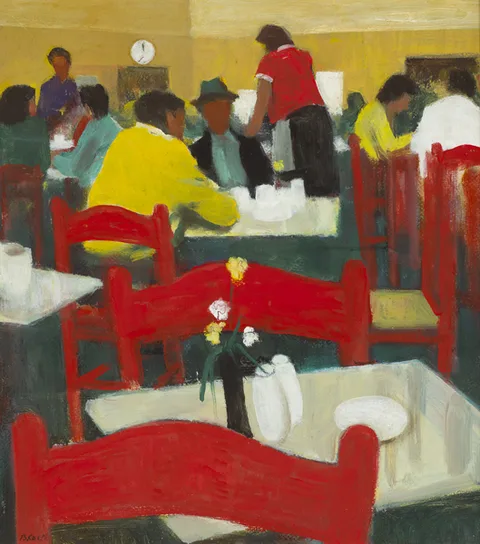 Gerald J. Bruen, CAFE, c.1991, oil on board