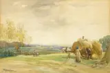FIGURES LOADING HAY ONTO A CART, Whyte's 2014