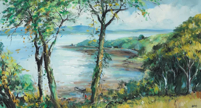 SCRABO FROM MOUNT STEWART, COUNTY DOWN by Kenneth Webb, oil on canvas, sold Feb 2014