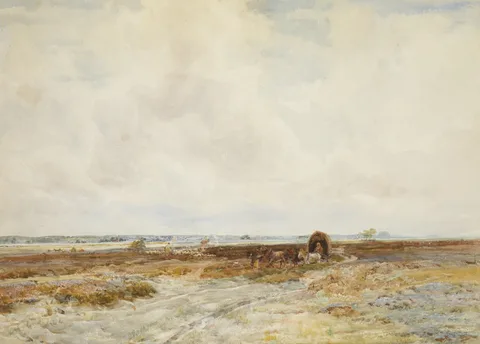 Claude Hayes, A BUSY DAY ON THE LAND, watercolour