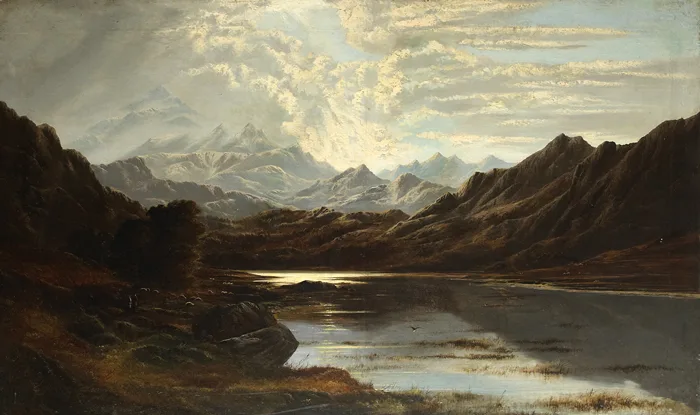 Charles Leslie, MOUNTAINOUS LANDSCAPE [SNOWDON, WALES] 1881, oil on canvas
