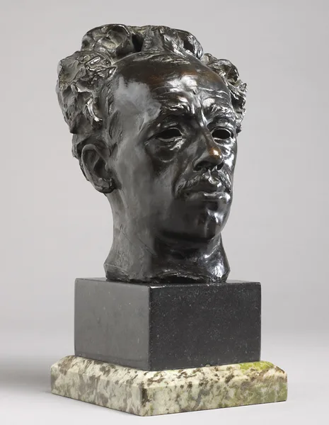 Albert G. Power, HEAD OF JAMES STEPHENS, 1914, bronze on black and green marble base