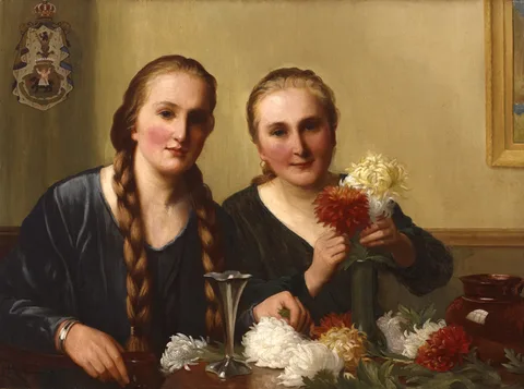Saint George Hare, THE PRINCESSES MADELEINE AND OLGA VON DEMBINSKA, oil on canvas