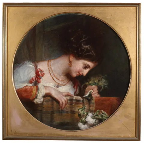 Richard Rothwell, STELLA DI ROMA, c.1831-1834, oil on canvas; (tondo)