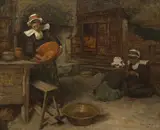 Aloysius C. OKelly, BRETON WOMEN IN A KITCHEN