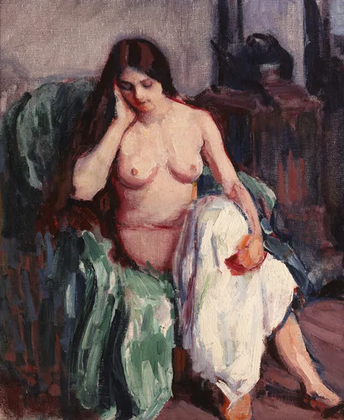 NUDE IN THE STUDIO by Roderic O'Conor, oil on canvas, offered Nov 2013