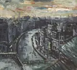 George Campbell, VIEW ALONG THE SEINE TOWARDS THE EIFFEL TOWER, PARIS