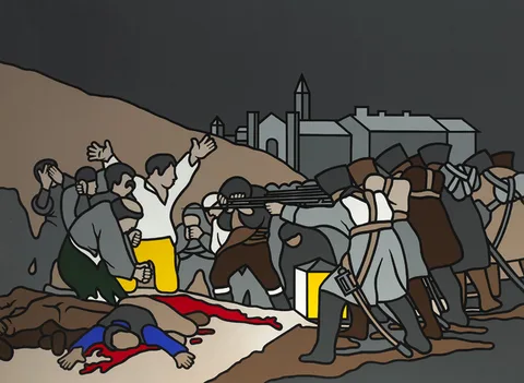 THE THIRD OF MAY AFTER GOYA by Robert Ballagh, acrylic on canvas, sold Nov 2013