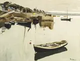 Cecil Maguire, HOOKERS AT THE HARBOUR, ROUNDSTONE