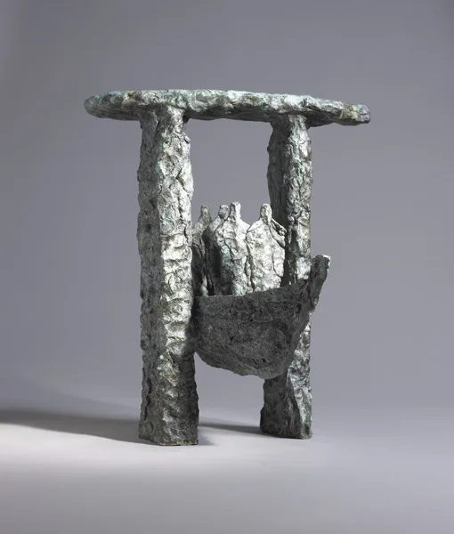 Hans Blank, BOAT BENEATH AN ARCHWAY, bronze