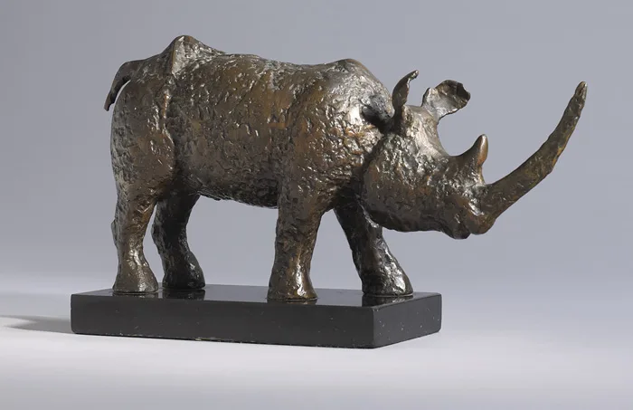 RHINOCEROS by John Behan, bronze on polished granite base, offered Nov 2013