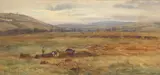 Mary Georgina Barton, DONKEY AND CART AND FIGURES GATHERING TURF