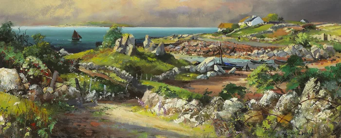 ERRELOUGH, CONNEMARA by Kenneth Webb, oil on canvas, sold Nov 2013