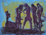 Edward Delaney, FIGURES AGAINST BLUE and FIGURES AGAINST YELLOW (A PAIR)