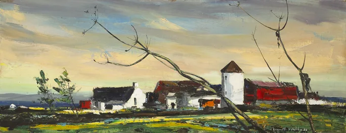 FARM IN THE MOURNES, COUNTY DOWN by Kenneth Webb, 1963, oil on canvas, sold Sep 2013