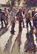 Arthur K. Maderson, EVENING SHADOWS, TALLOW HORSE FAIR, COUNTY WATERFORD