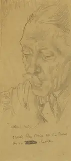 William Orpen, WITHOUT PREJUDICE" - PENCIL SKETCH OF MAJOR RALPH WALTER MAUDE and ILLUSTRATED LETTER TO MAJOR MAUD, 1920 (A PAIR)"