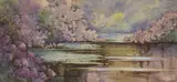 Mildred Anne Butler, POND SCENE WITH PURPLE HYDRANGEA