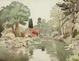 Letitia Marion Hamilton, VIEW OF LAKE AND FOOTBRIDGE, MOUNT USHER, COUNTY WICKLOW