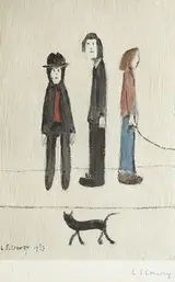 L. S. Lowry, THREE MEN AND A CAT