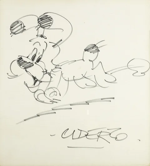 Albert Uderzo, DOGMATIX or IDÉFIX [ASTÉRIX CARTOON ILLUSTRATION], felt pen on paper