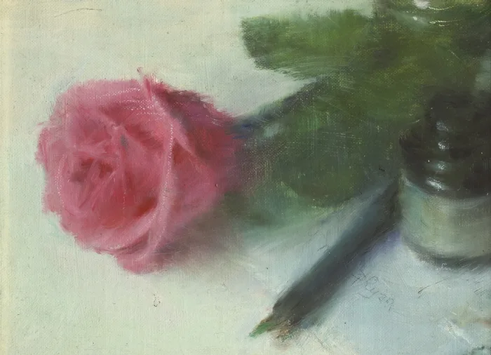 WRITER'S ROSE by Thomas Ryan, 2010, oil on board, sold Sep 2013