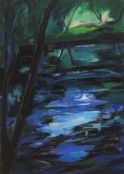 Eithne Carr, SWEET'S POND III, oil on paper laid on board