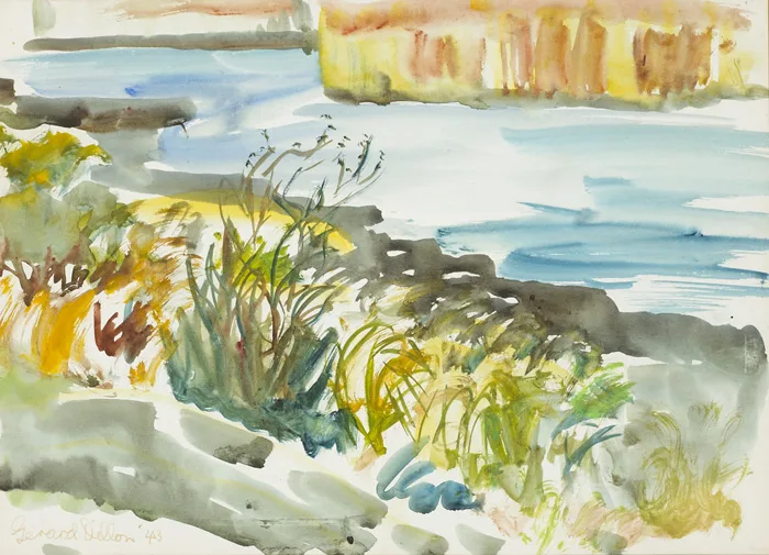 RIVER BOYNE by Gerard Dillon, 1943, watercolour, sold Mar 2013